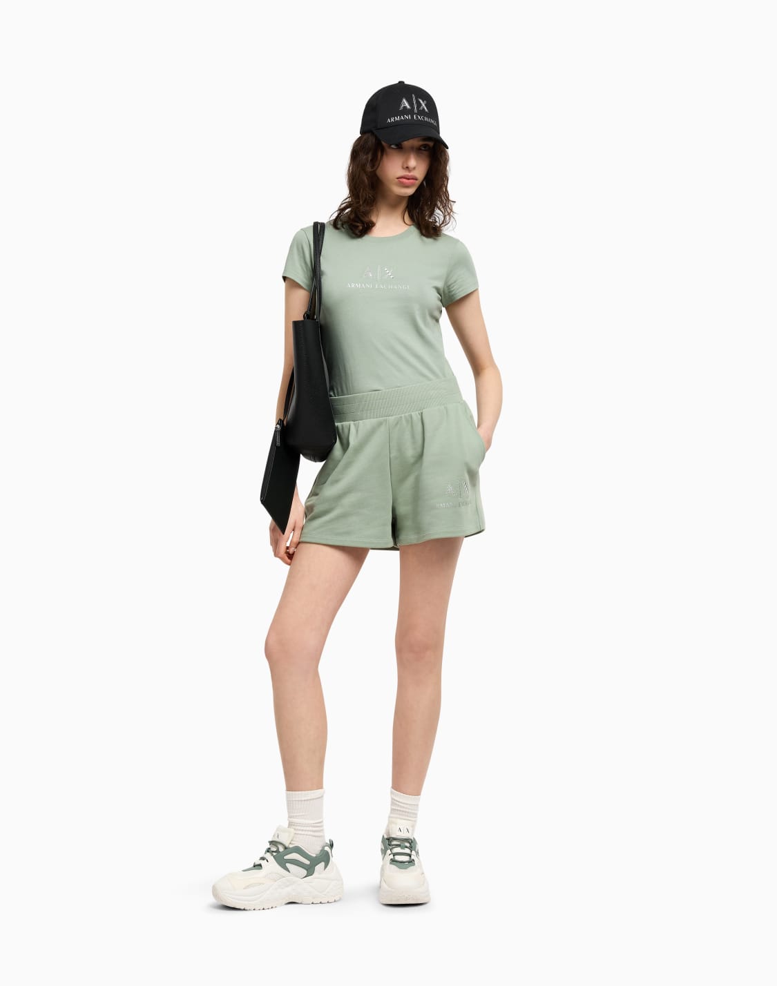 slim-fit-t-shirt-with-logo-and-rhinestones-green--armani-exchange