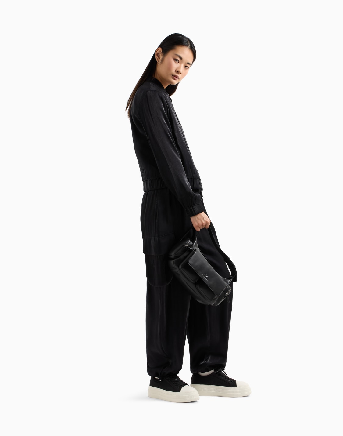 cargo-pants-in-glitter-satin-fabric-black--armani-exchange