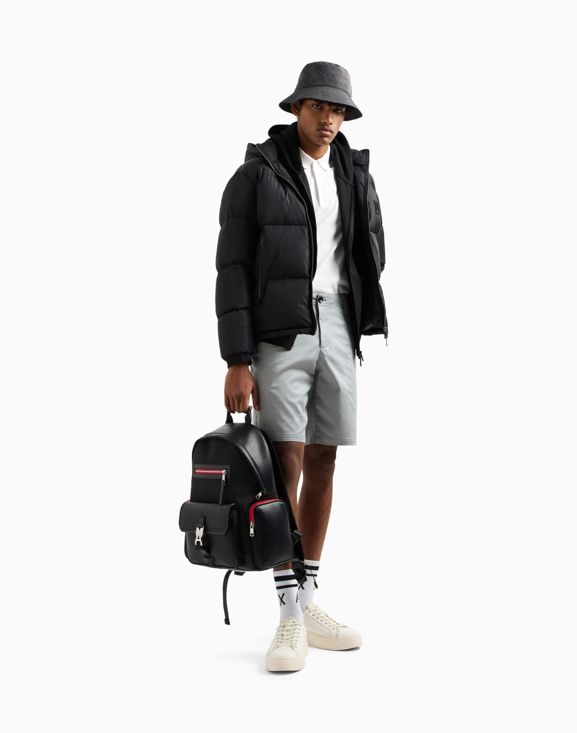 bermuda-shorts-in-satin-stretch-fabric-grey--armani-exchange