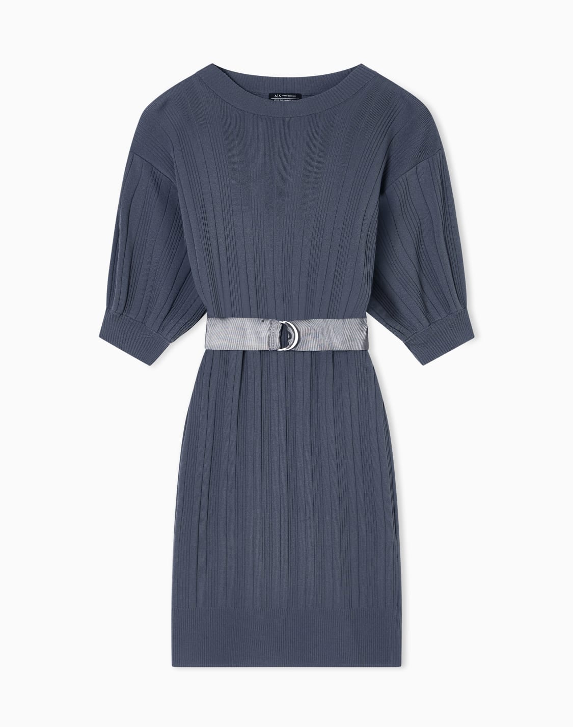 ribbed-midi-dress-with-belt-grey--armani-exchange