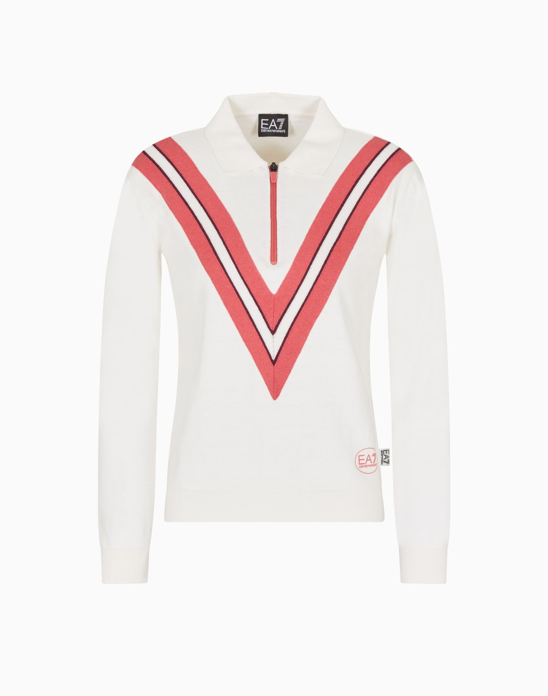 polo-a-maniche-lunghe-tennis-club-in-misto-lana-e-cotone-bianco--ea7