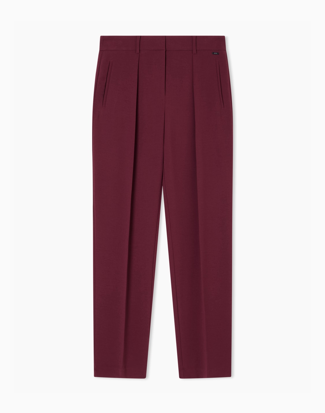 trousers-with-pleats-in-flowing-fabric-burgundy--armani-exchange