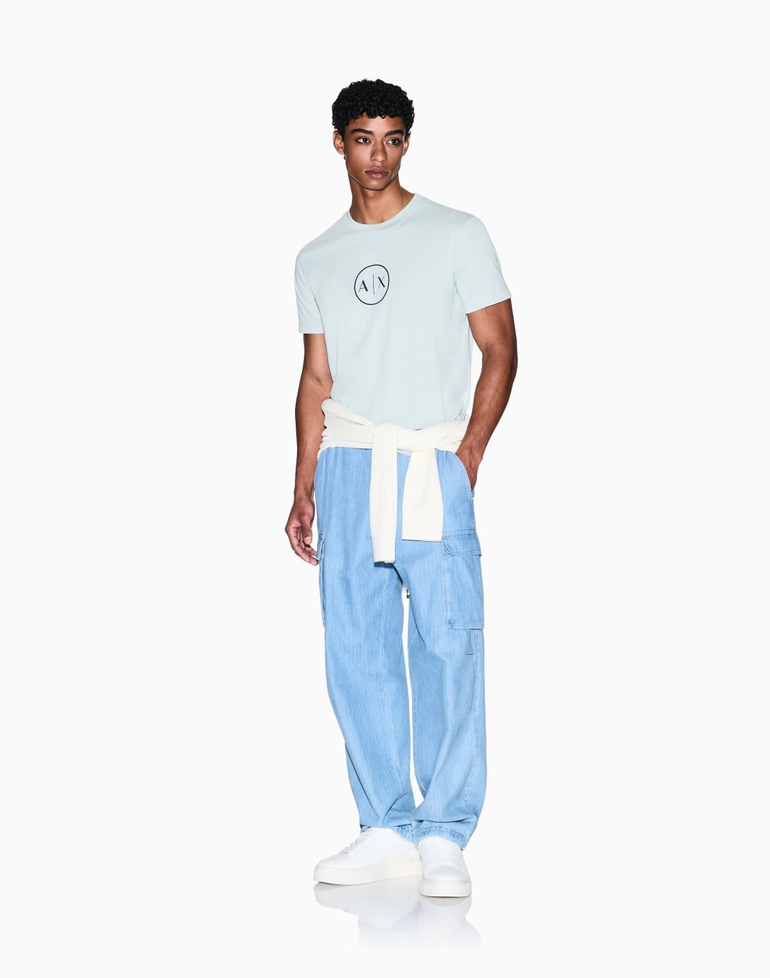 cargohose-aus-baumwolle-mit-fischgrtenmuster-blau--armani-exchange
