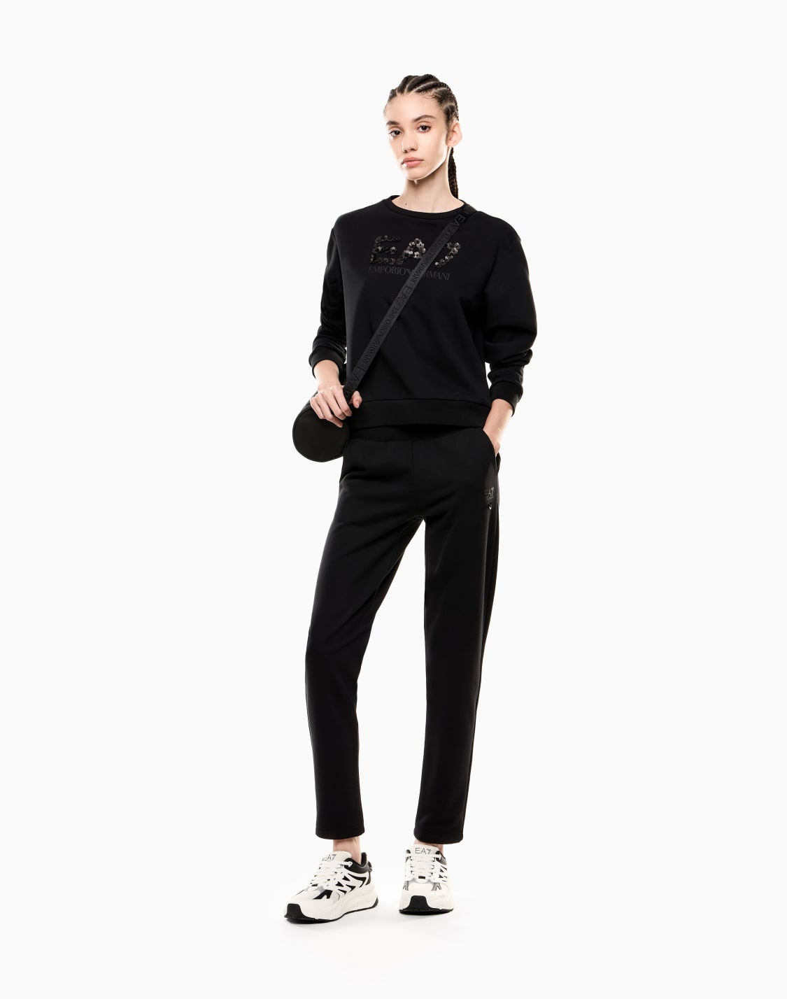 sweat-shirt-ras-du-cou-en-mlange-de-coton-noir--ea7