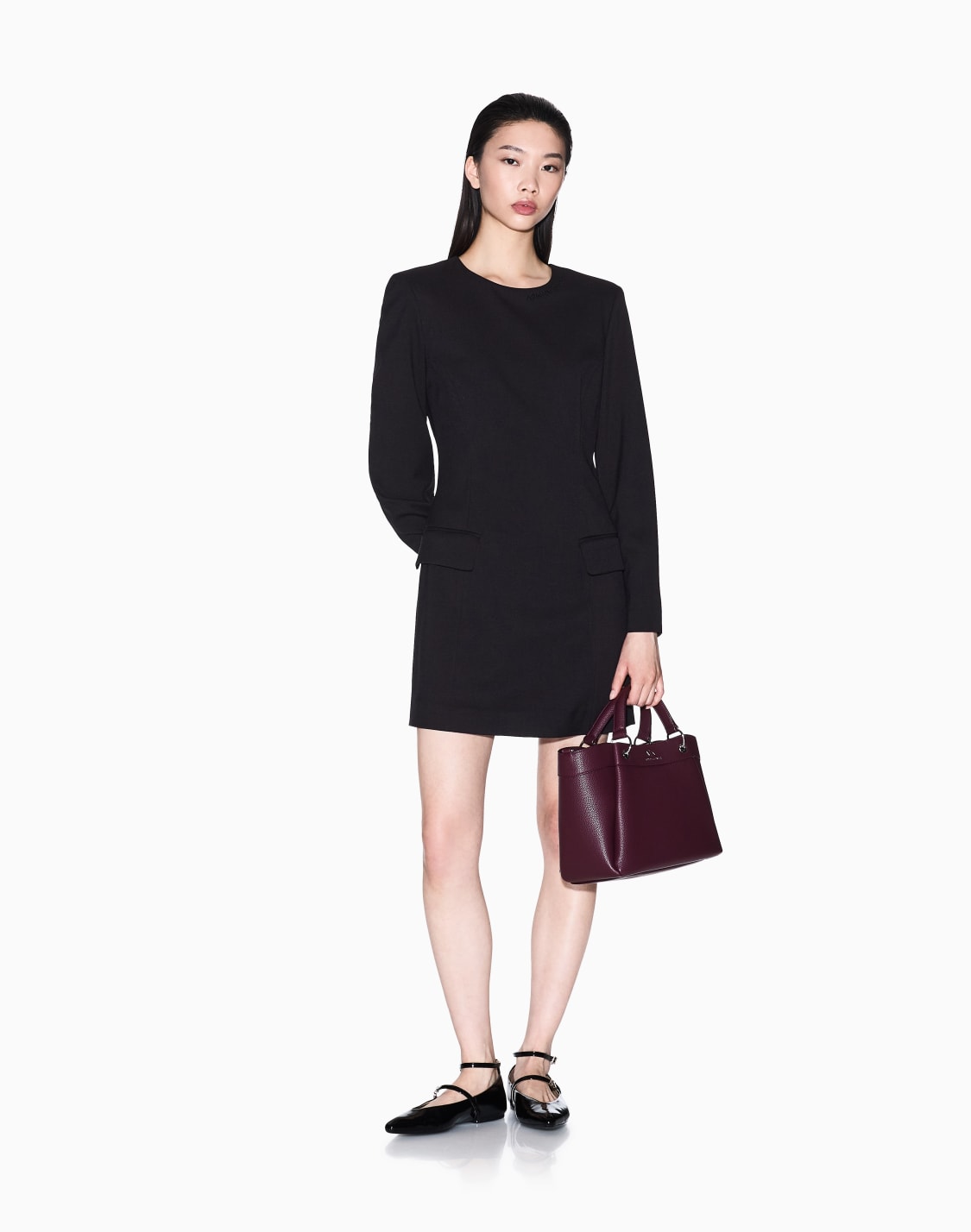 short-flared-dress-black--armani-exchange