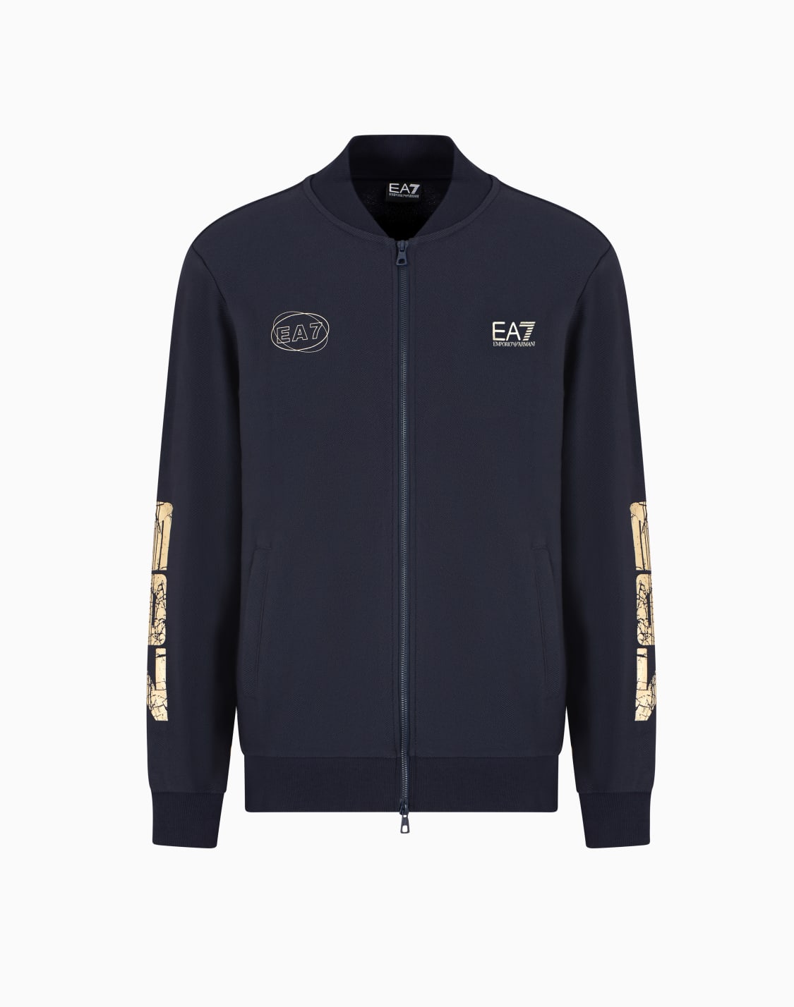 sweat-shirt-faon-cardigan-graphic-series-en-coton-bleu-marine--ea7