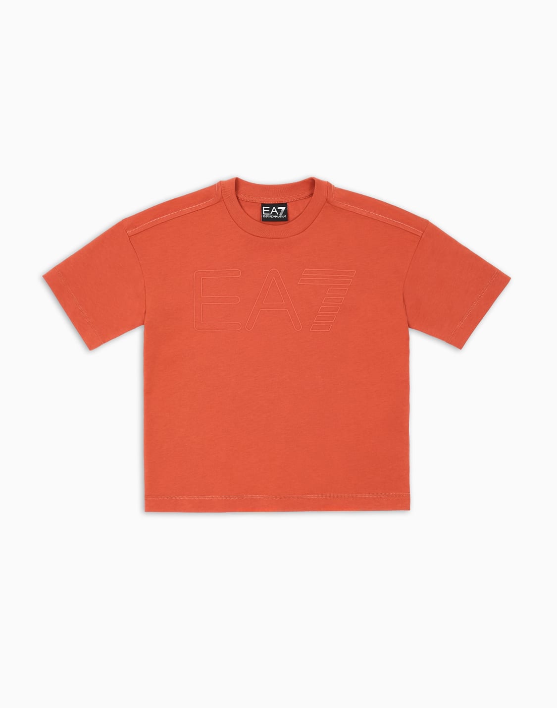 t-shirt-ras-du-cou-logo-series-boy-en-coton-orange--ea7