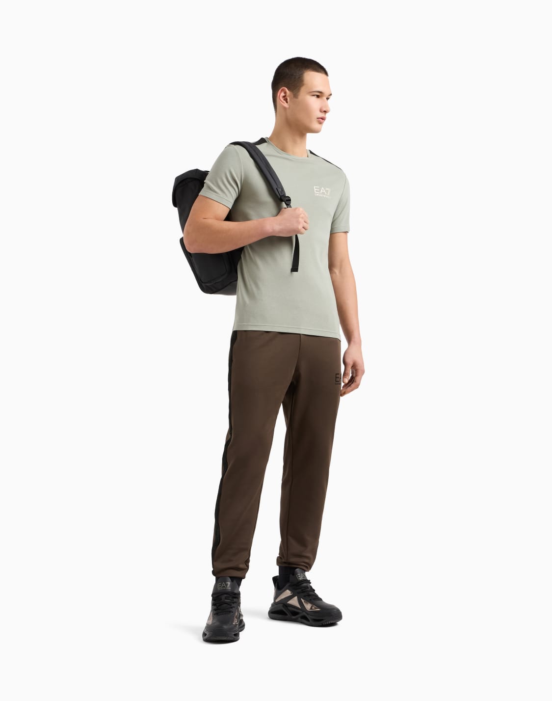 t-shirt-ras-du-cou-gold-label-en-jersey-de-viscose-gris--ea7