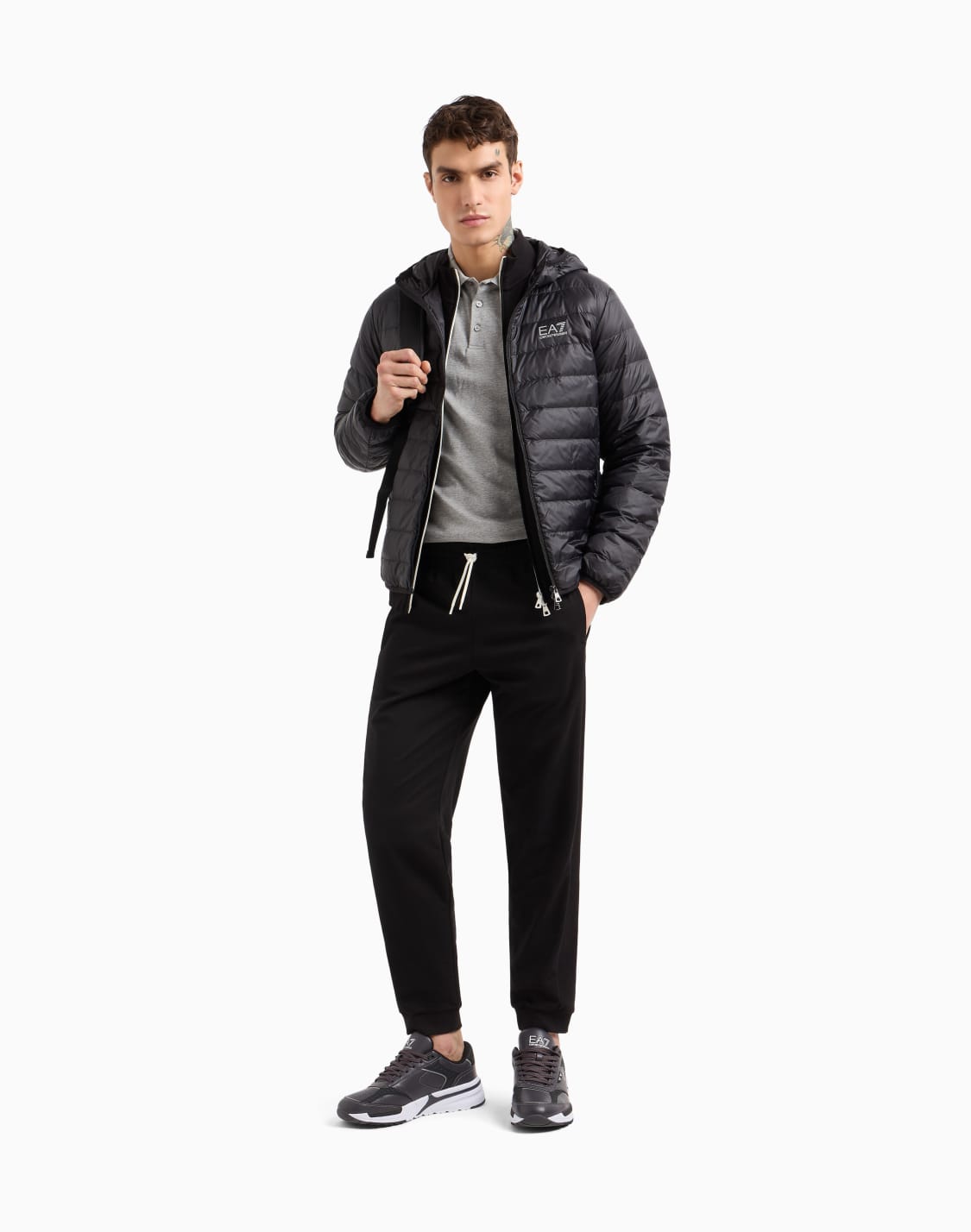 polo-core-identity-en-coton-stretch-gris--ea7