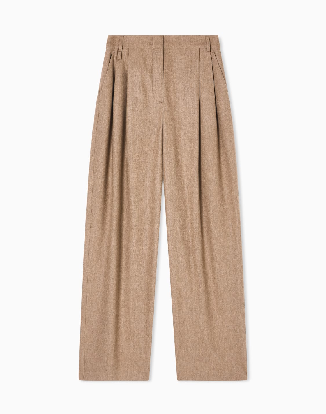 pantalon-pinces-en-flanelle-de-laine-icon-beige--emporio-armani