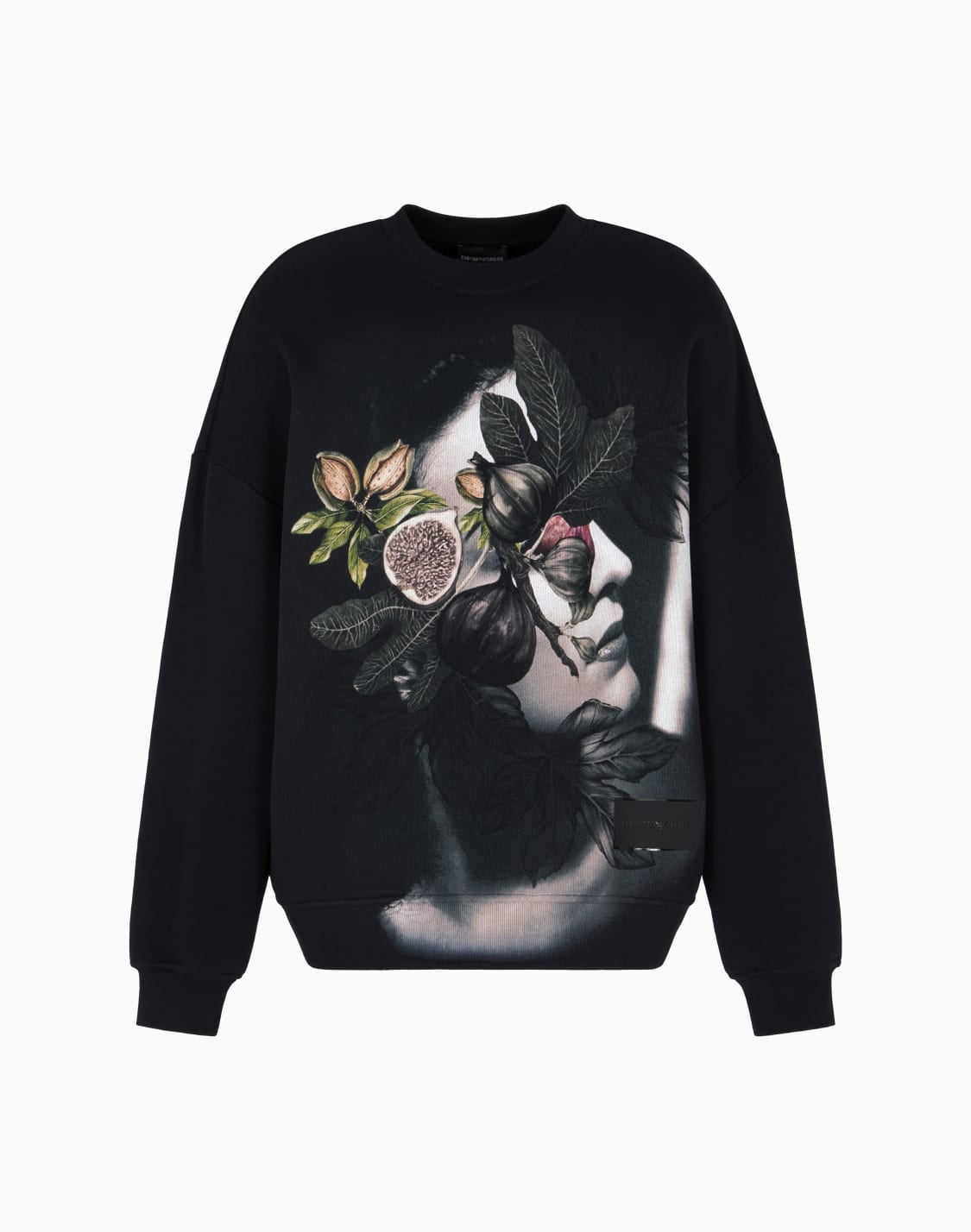 sudadera-de-sarga-de-punto-con-estampado-de-mujer-y-follaje-asv-negro--emporio-armani