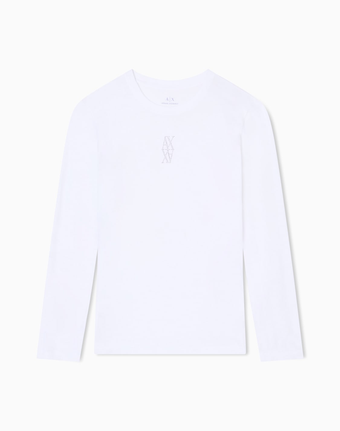 ストンロゴ-長袖クルネックtシャツ-ホワイト--armani-exchange
