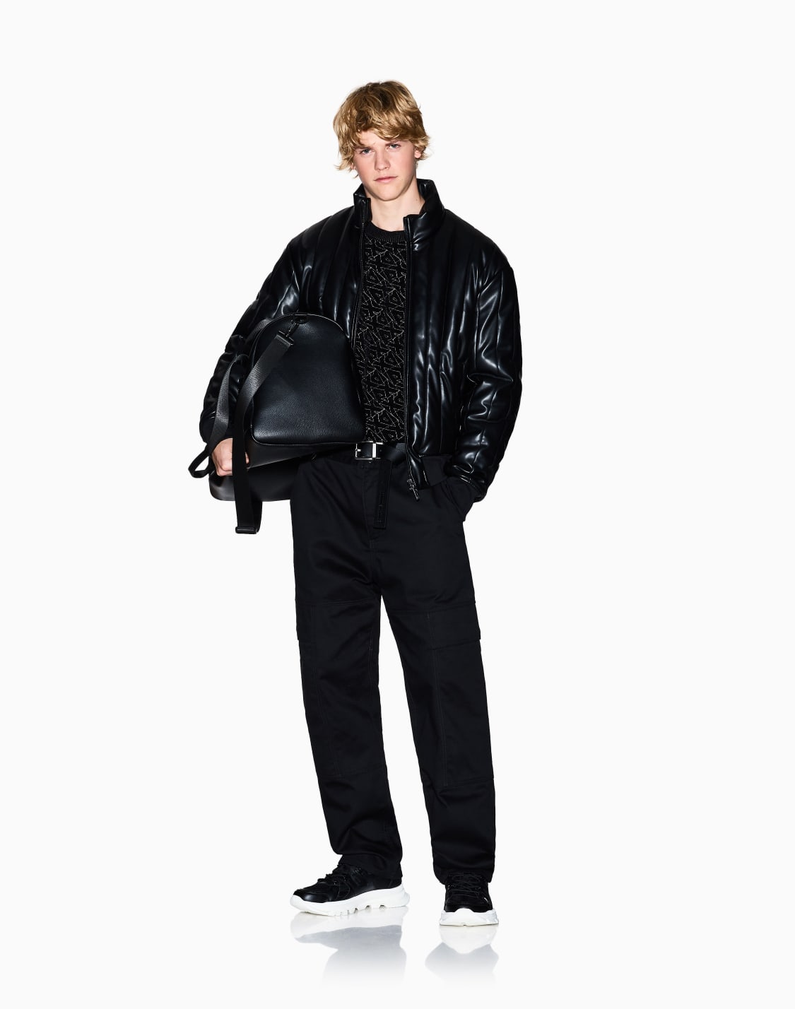 광택-있는-원단으로-만든-풀-지퍼-재킷-블랙--armani-exchange