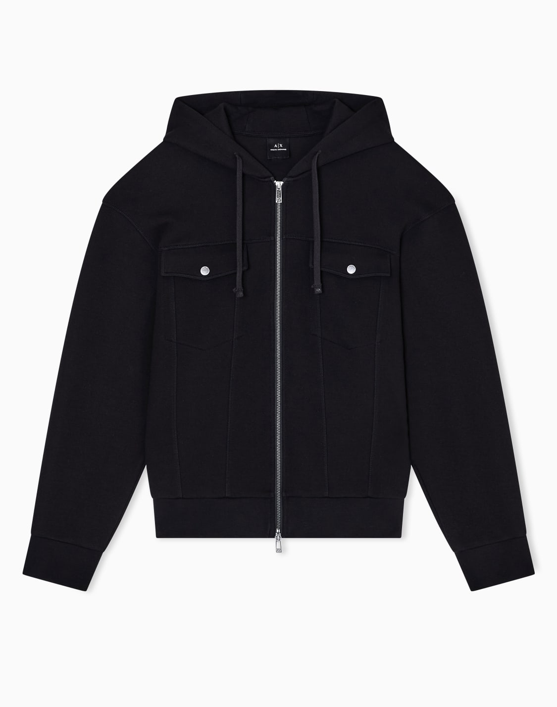 sweat-capuche-zipp-piquet-noir--armani-exchange