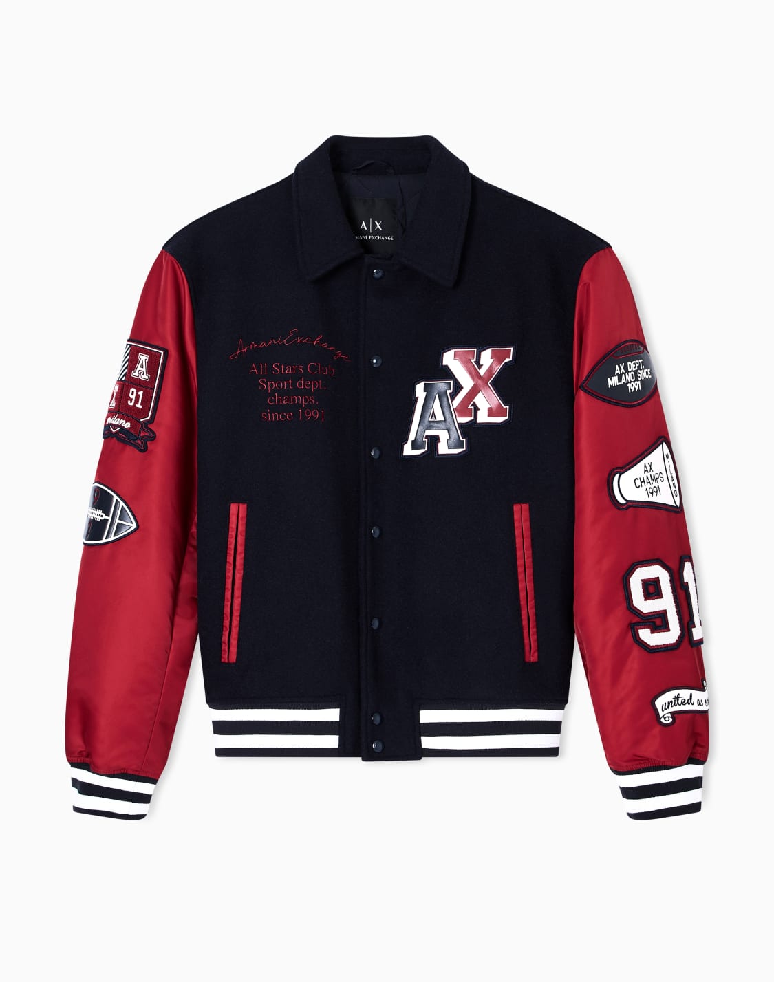 패치가-달린-대학용-봄버-재킷-블루--armani-exchange