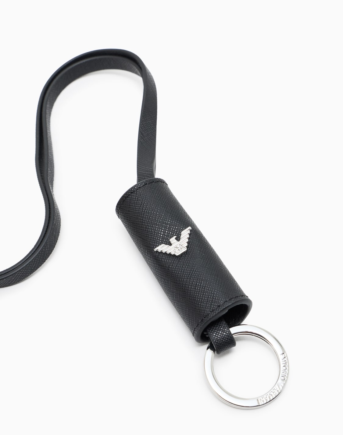 asv-regenerated-saffiano-lanyard-keyring-black--emporio-armani