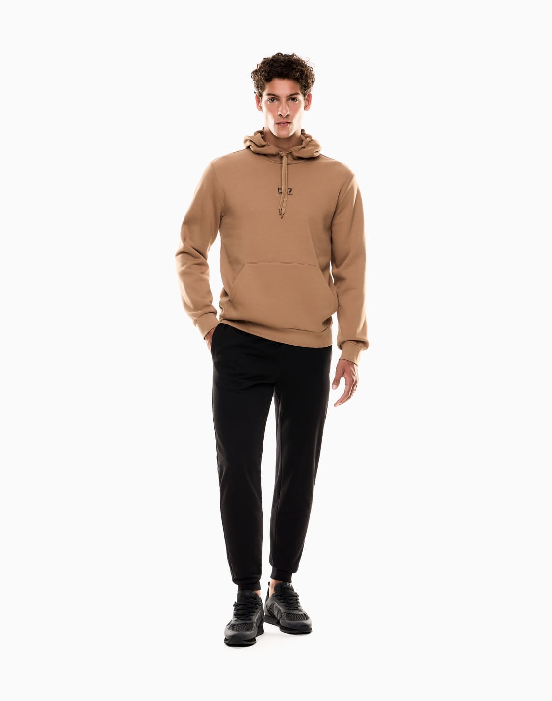 sweat-shirt-capuche-core-identity-en-coton-mlang-beige--ea7