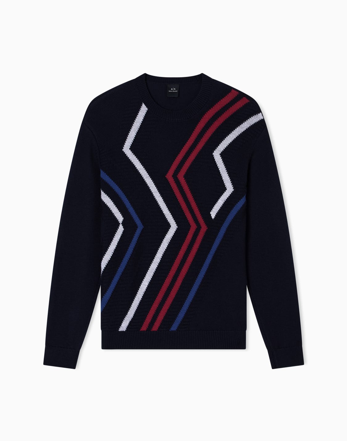 ジグザグデザイン-ニットプルオバ-ブル--armani-exchange