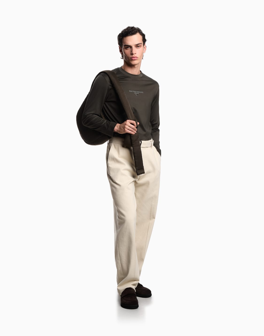 セタ-リヨセル混紡ジャジ-3dエフェクトロゴ-グリン--emporio-armani