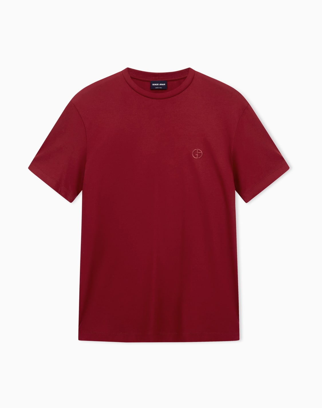 tシャツ-コットンインタロック-ロゴ刺繍-レッド--giorgio-armani