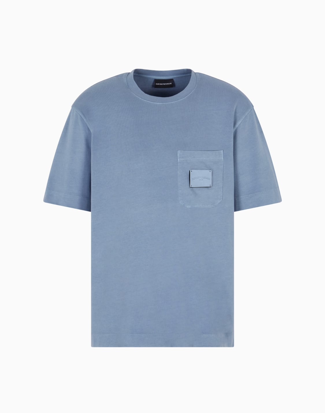 t-shirt-en-jersey-avec-cusson-logo-en-cuir-asv-bleu-clair--emporio-armani