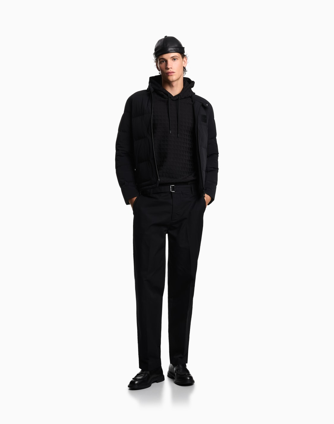 asv-lyocell-blend-jacquard-jersey-hooded-sweatshirt-with-repeated-eagle-motif-black--emporio-armani
