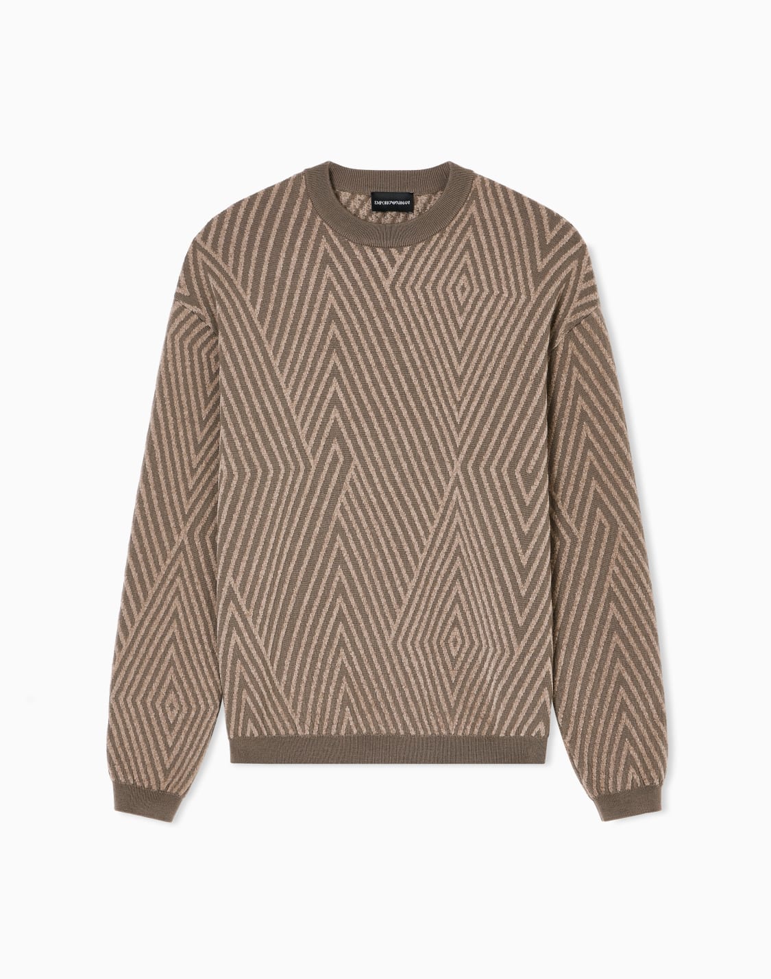 virgin-wool-blend-jumper-with-op-art-jacquard-with-oversized-diamonds-brown--emporio-armani