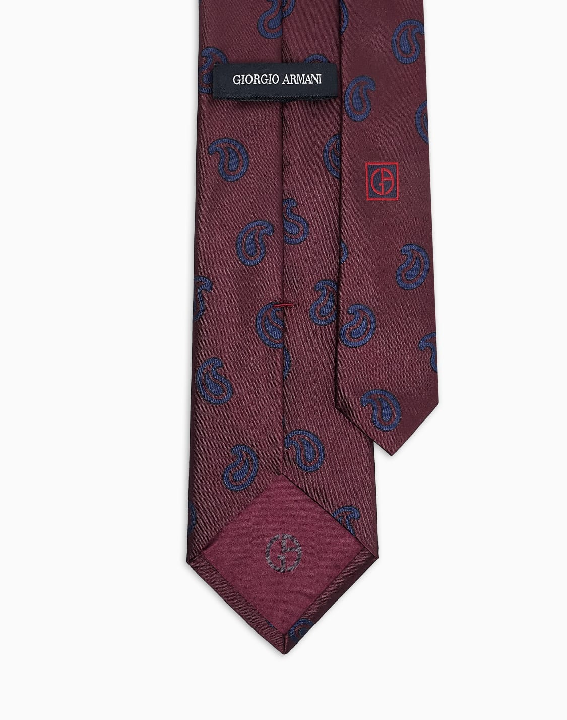 ネクタイ-シルク-ジャカド-レッド--giorgio-armani