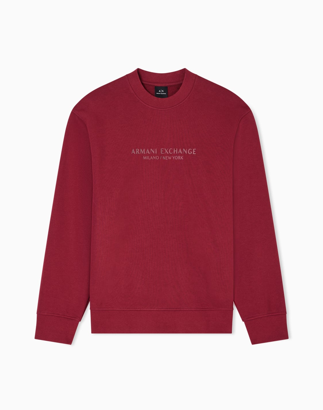sweat-shirt-ras-du-cou-avec-logo-ton-sur-ton-bordeaux--armani-exchange