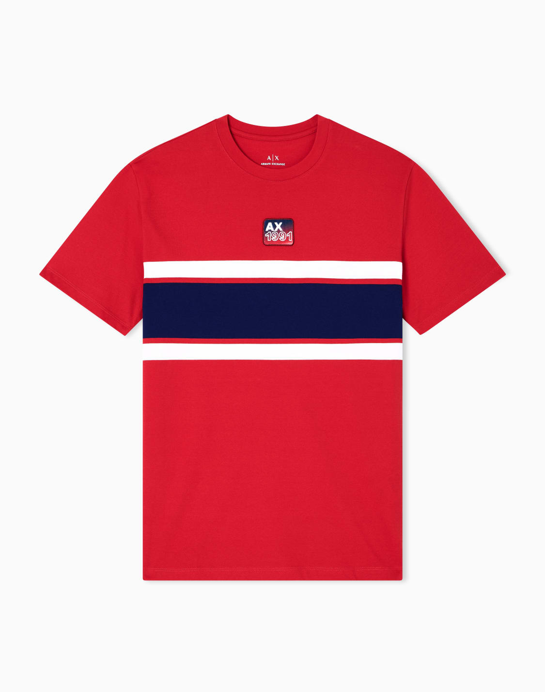 regular-fit-t-shirt-with-contrasting-band-red--armani-exchange