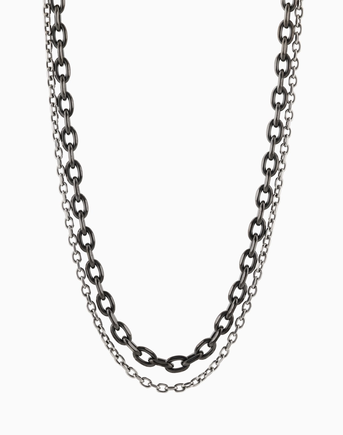 -gunmetal-and-silver-tone-stainless-steel-double-chain-necklace-multicoloured--armani-exchange