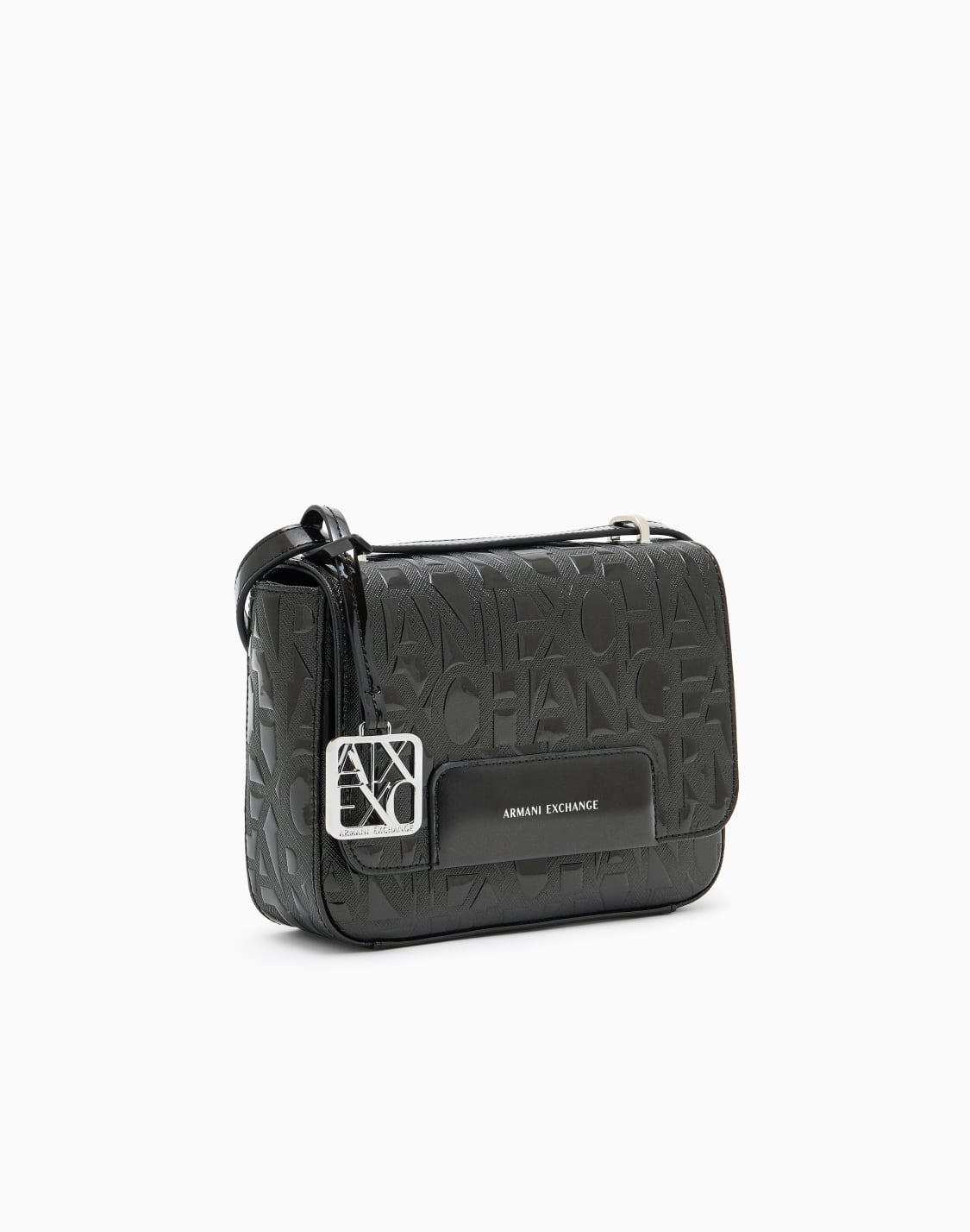 オルオバエンボスロゴ-ミニショルダバッグ-ブラック--armani-exchange
