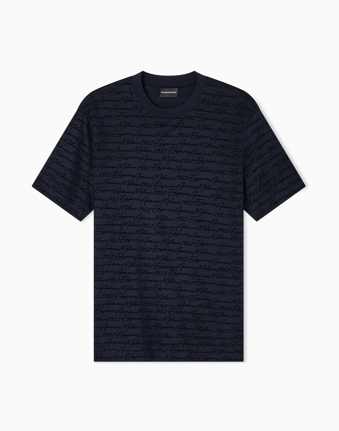 t-shirt-avec-logo-floqu-all-over-en-jersey-de-mlange-lyocell-asv-bleu-marine--emporio-armani
