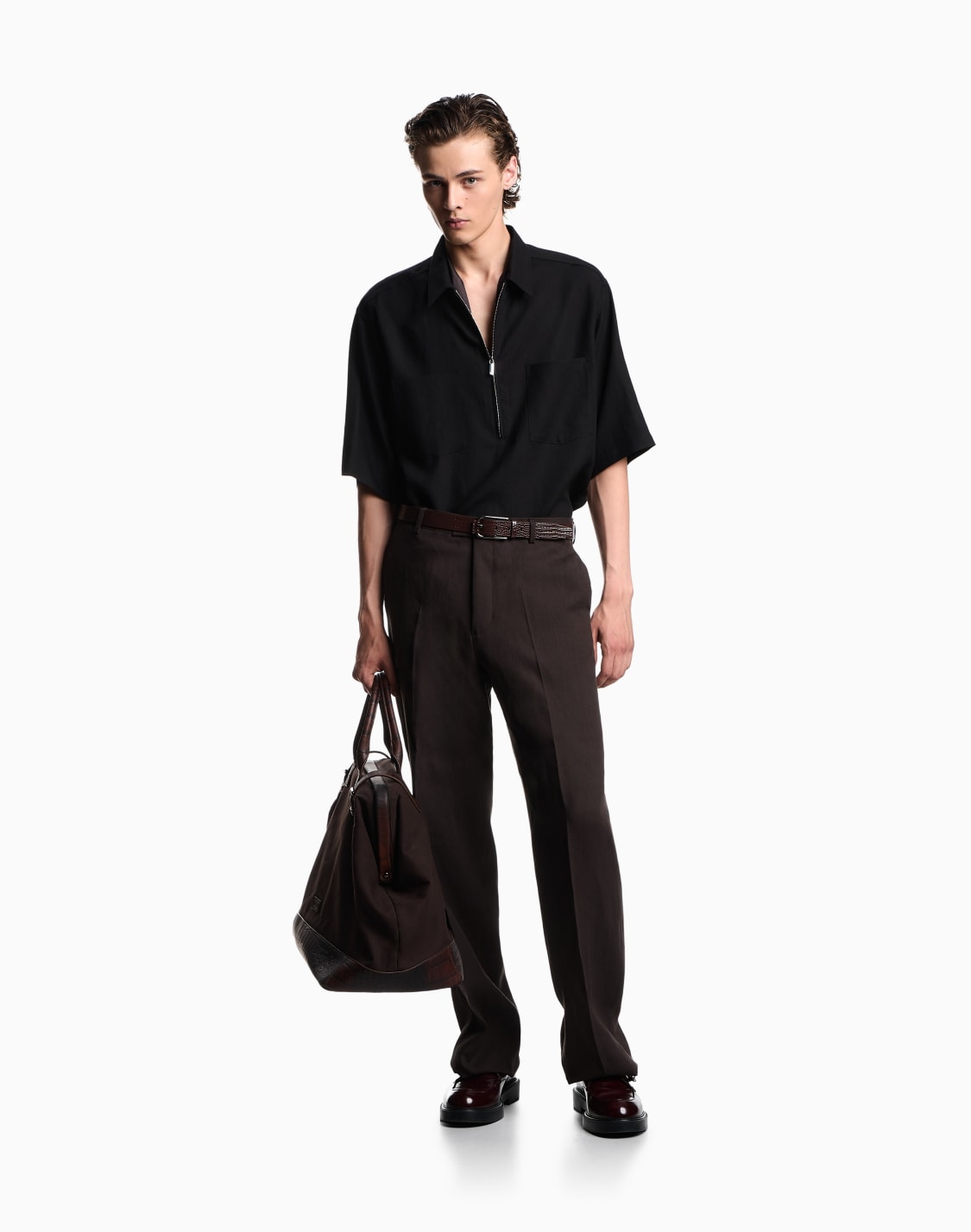 pantaloni-in-puro-lino-marrone--emporio-armani