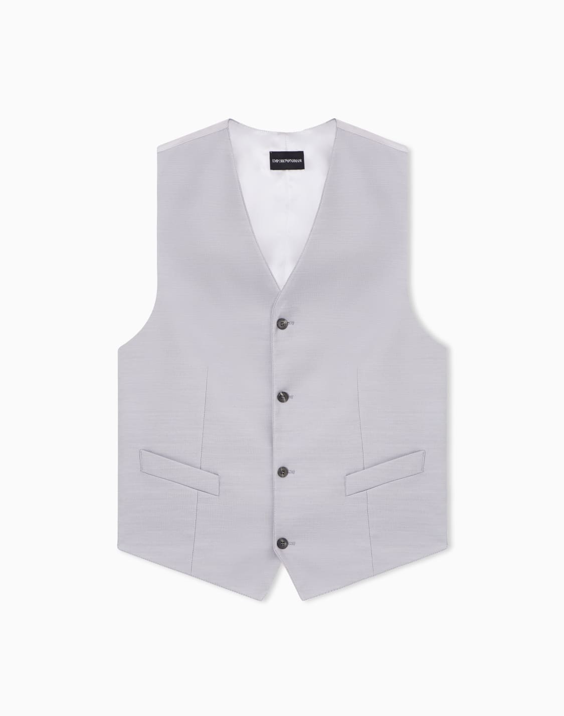 chaleco-de-abotonadura-sencilla-de-lana-tcnica-gris--emporio-armani