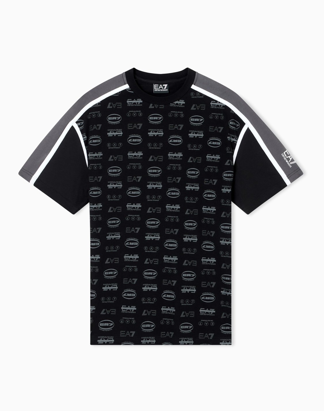 オンライン限定logo-series-クルネックtシャツ-コットン-オルオバモノグラムモチフ-ブラック--ea7