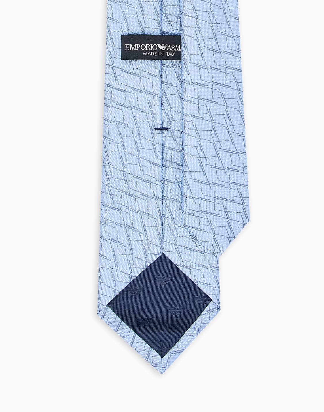 ネクタイ-ピュアシルク-ジャカド抽象パタン-ライトブル--emporio-armani