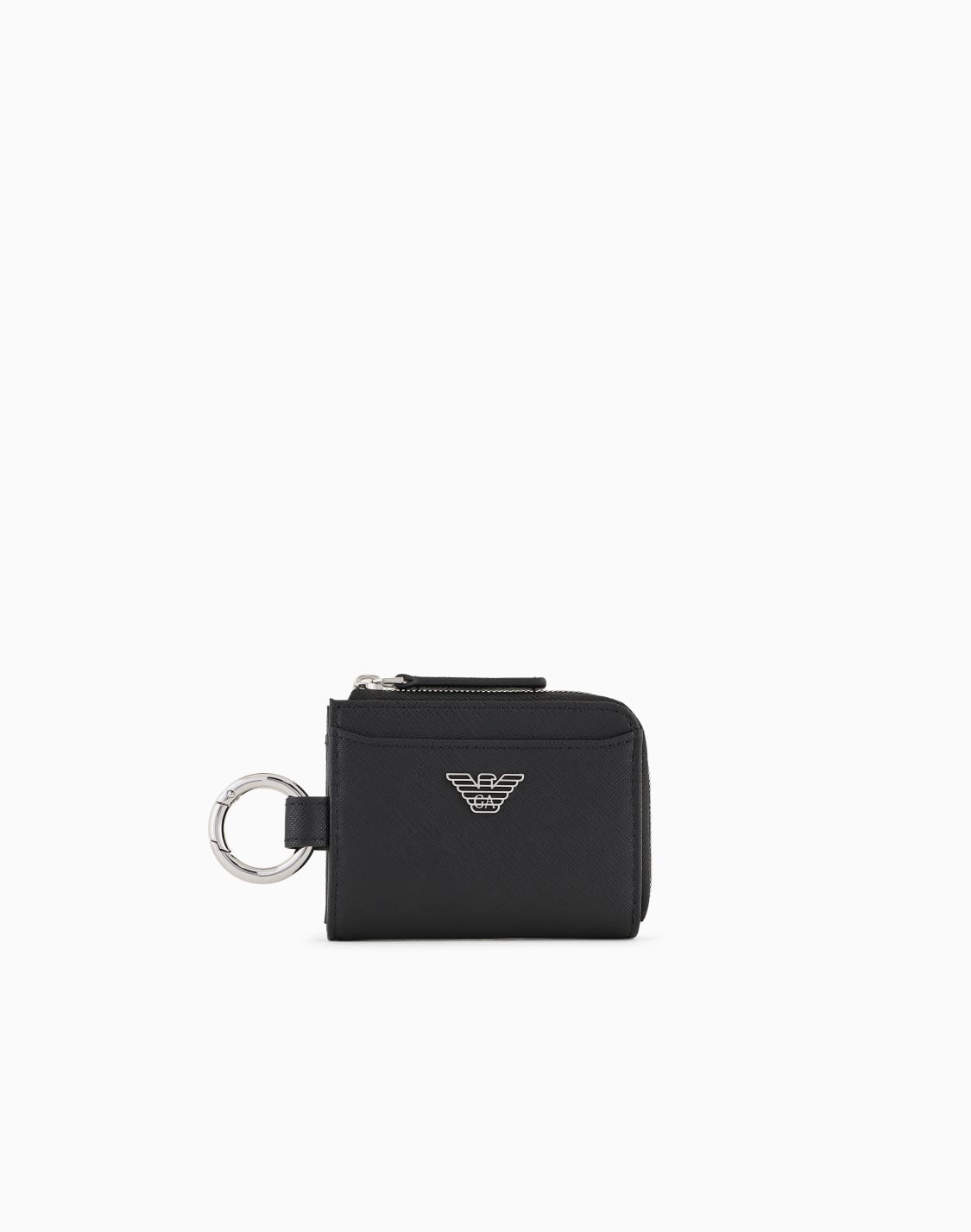 cartera-compacta-con-mosquetn-de-piel-saffiano-regenerada-con-placa-de-guila-asv-negro--emporio-armani