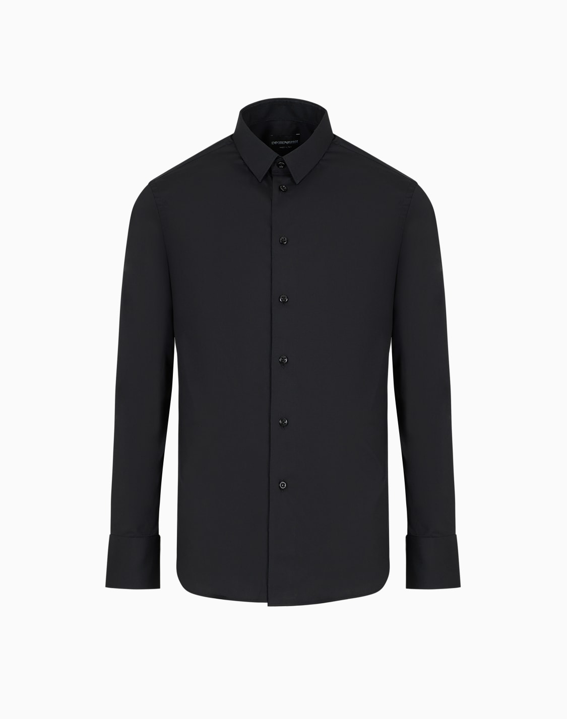 stretch-cotton-poplin-shirt-negro--emporio-armani