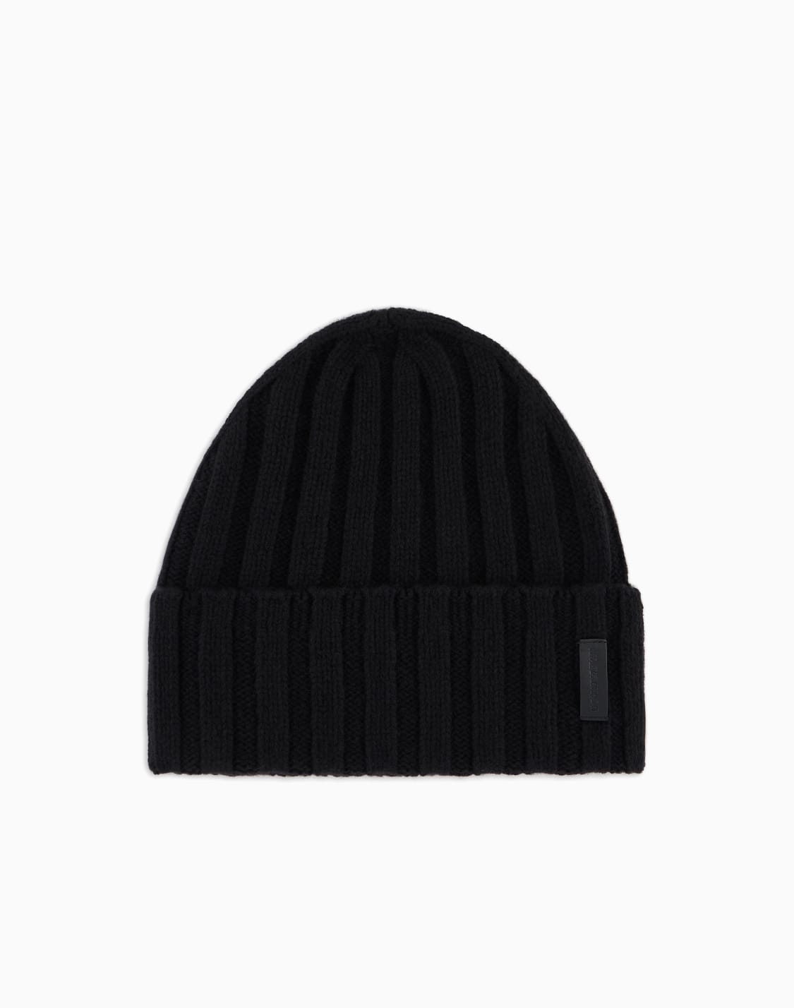 pure-cashmere-ribbed-beanie-black--emporio-armani