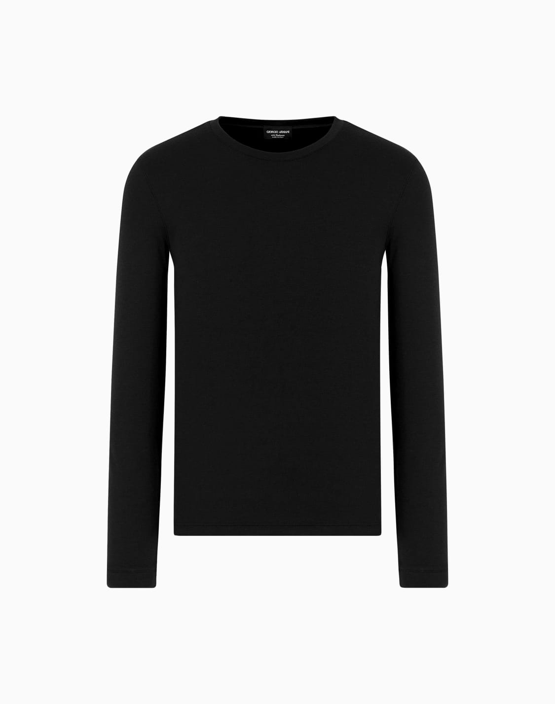 アイコン-クルネックセタ-カシミアインタロック-ブラック--giorgio-armani