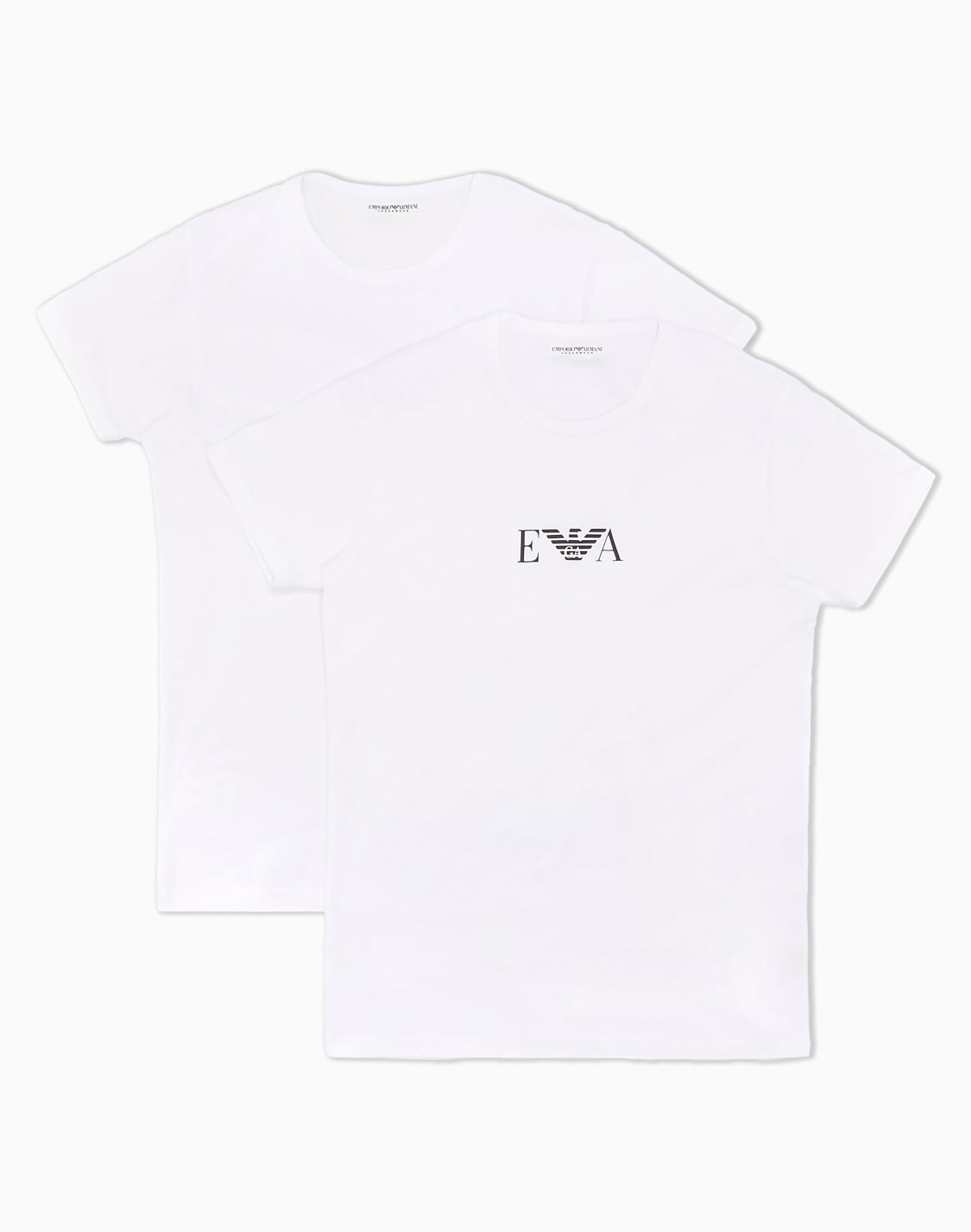 レギュラフィットtシャツ2枚セット-エッセンシャルモノグラムロゴ-ホワイト--emporio-armani