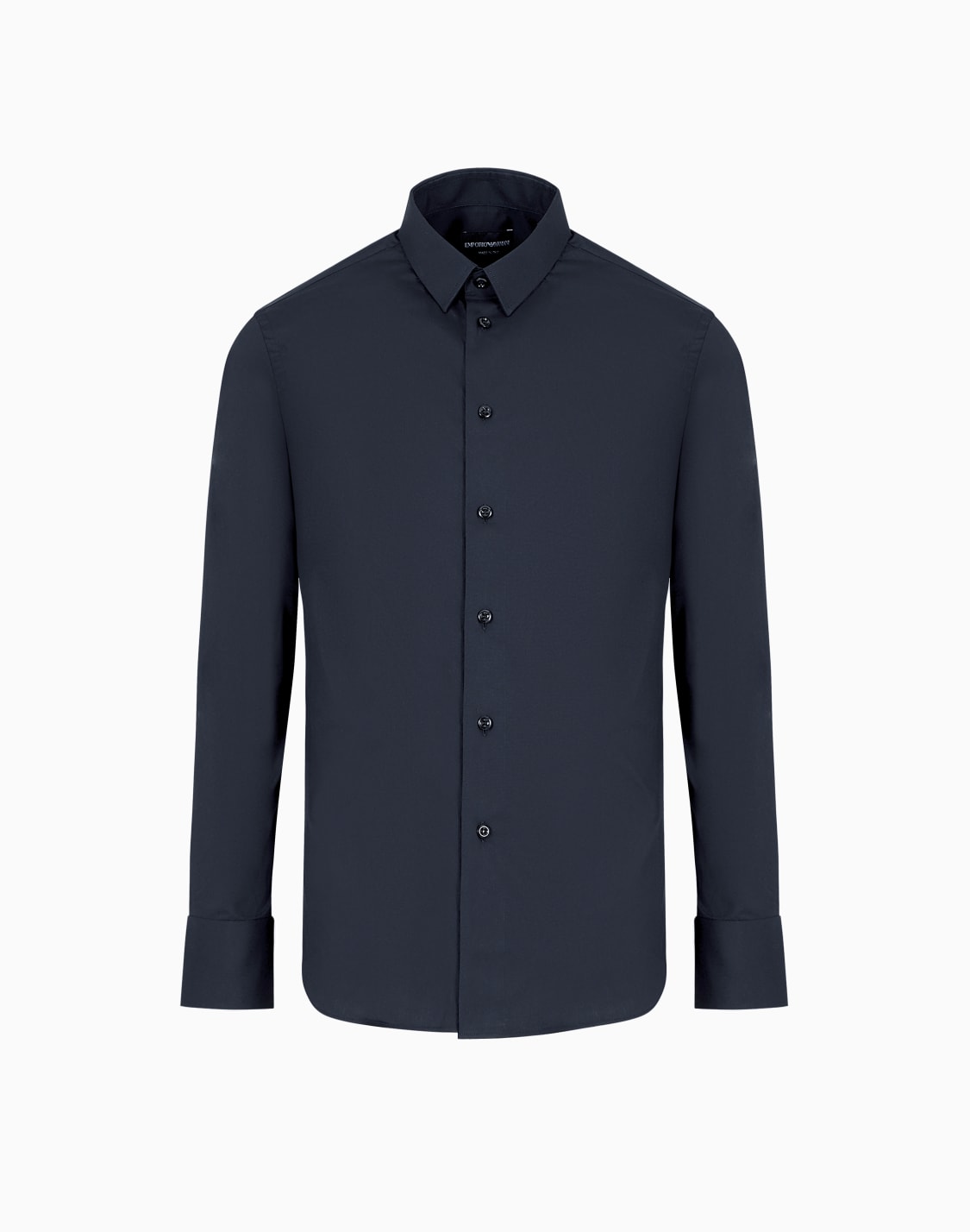 ポプリンシャツ-ストレッチコットン-ネイビブル--emporio-armani