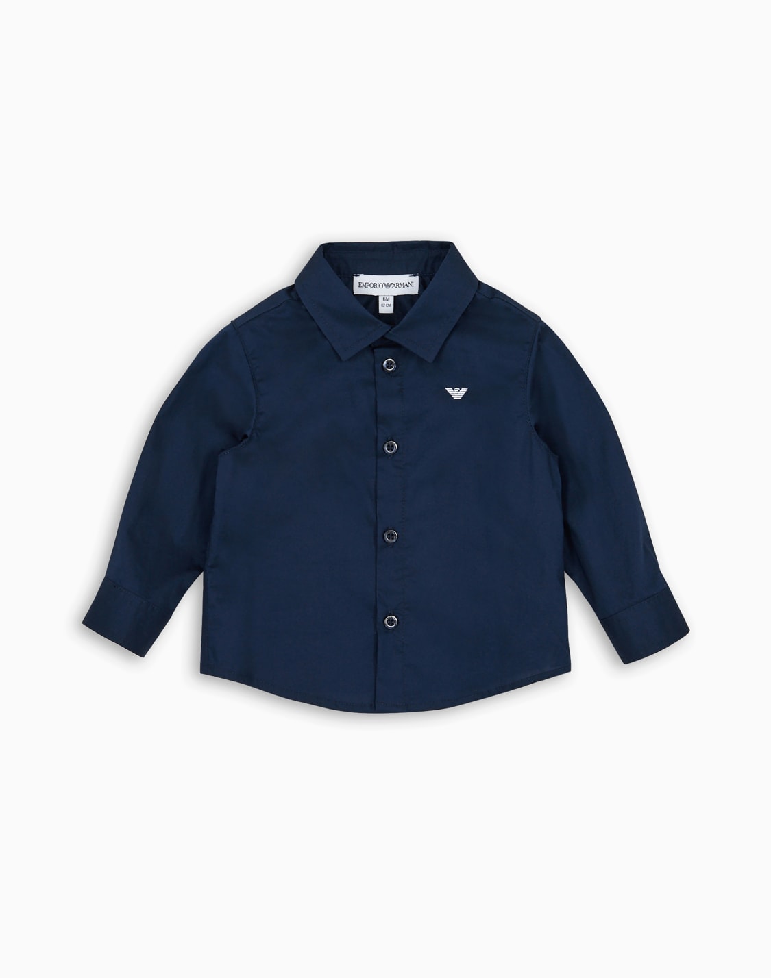 camicia-in-cotone-stretch-con-ricamo-aquila-blu--emporio-armani