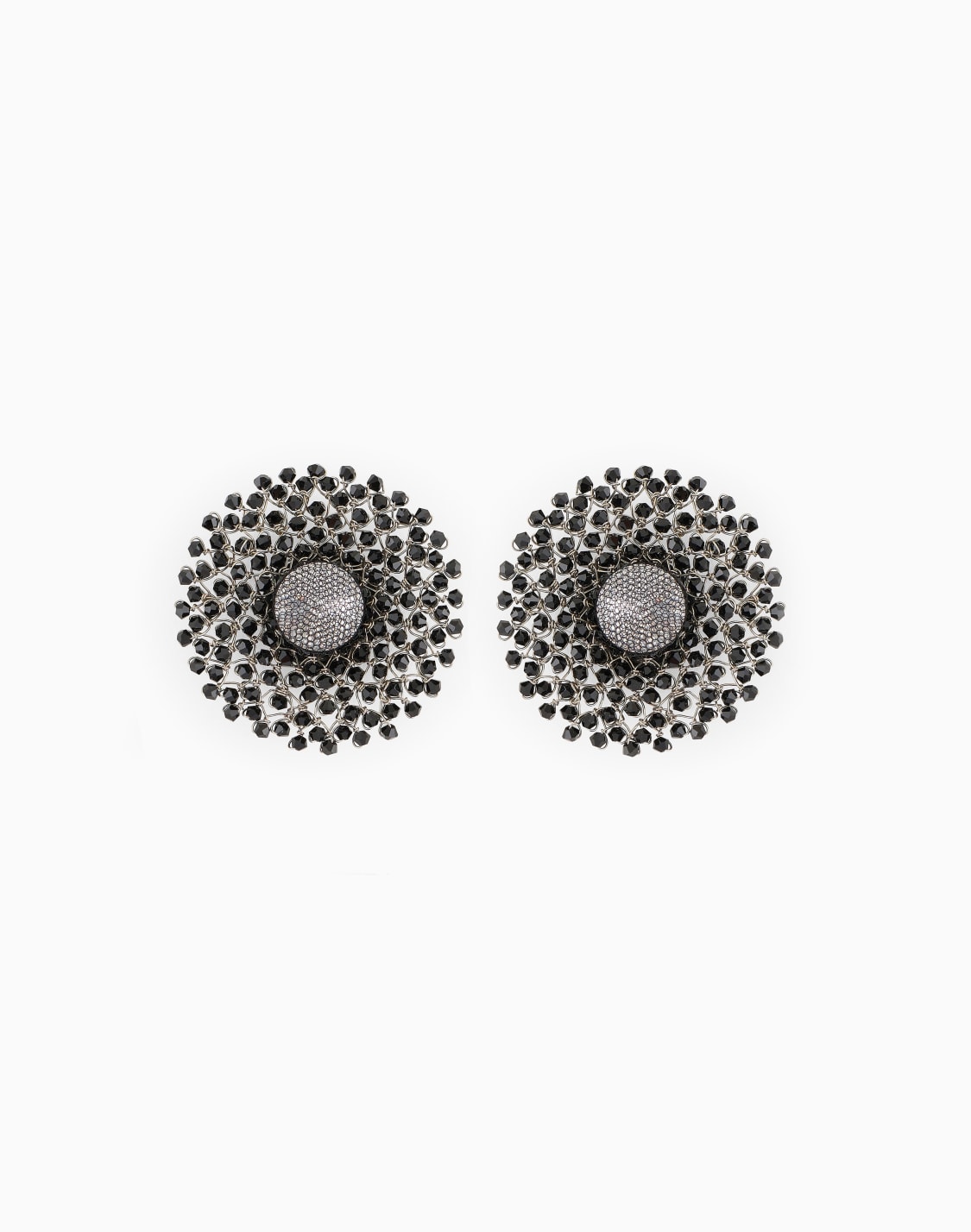 metal-and-bead-clip-on-earrings-black--giorgio-armani