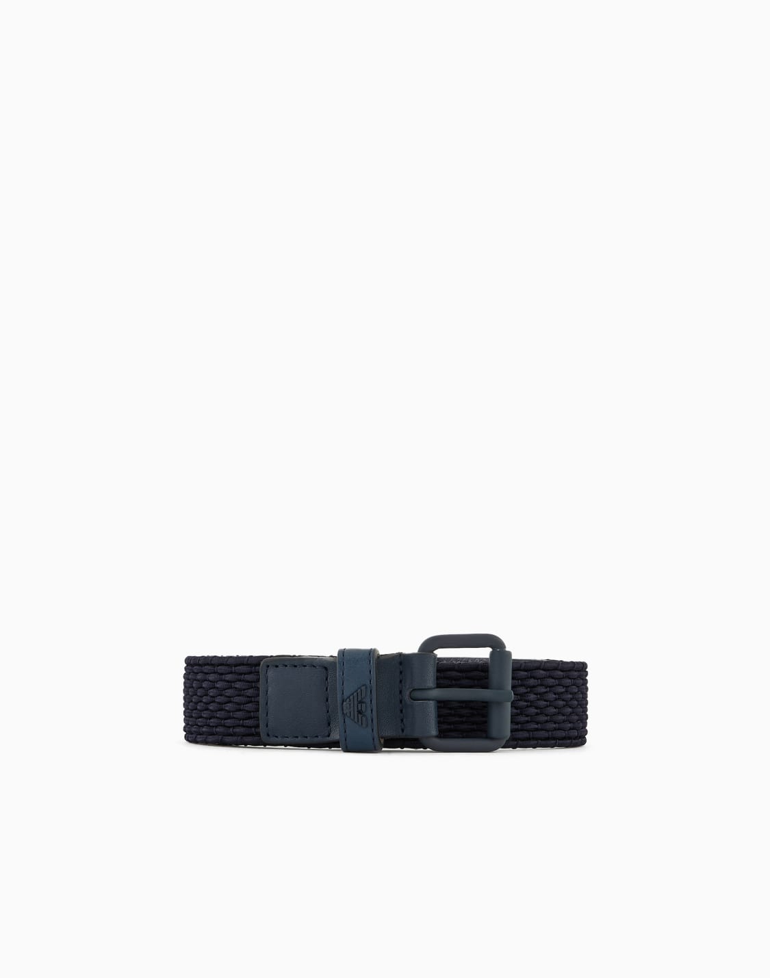 ceinture-en-tissu-tress-et-cuir-bleu-marine--emporio-armani