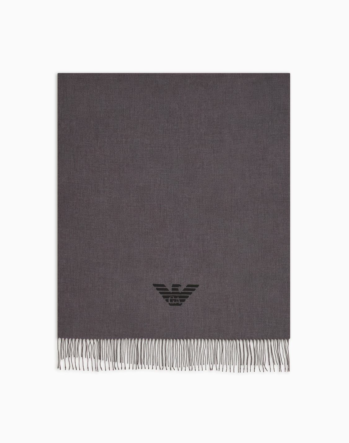 schal-mit-fransen-und-adler-print-grau--emporio-armani
