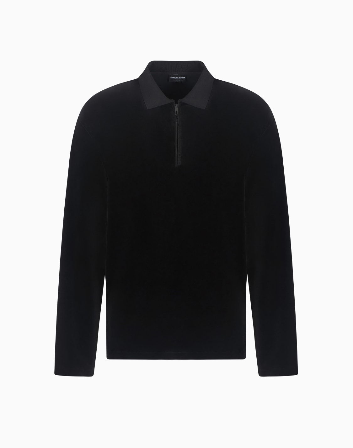 long-sleeved-chenille-polo-shirt-black--giorgio-armani