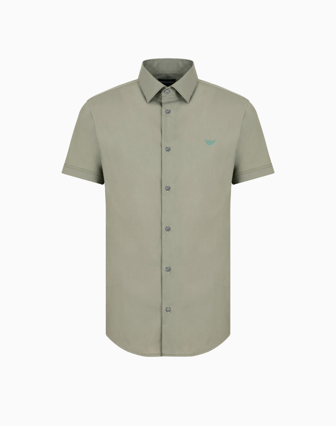 camisa-de-manga-corta-en-mezcla-de-nailon-elstico-verde--emporio-armani