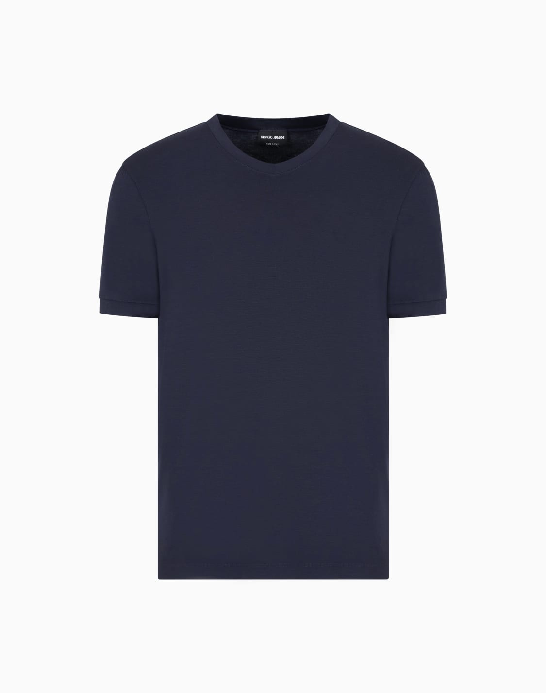 camiseta-icon-de-punto-de-viscosa-elstica-con-cuello-de-pico-azul-marino--giorgio-armani